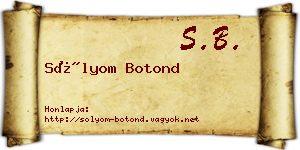 Sólyom Botond névjegykártya